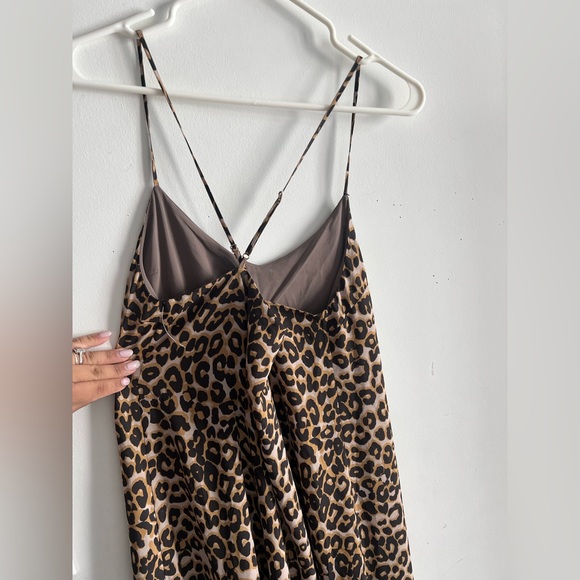 Rebecca Minkoff Leopard Print Slip Dress Size 4 Spaghetti Strap Satin Mini NWOT - Picture 6 of 8